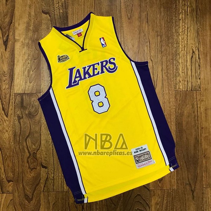 Camiseta Los Angeles Lakers Kobe Bryant NO 8 Icon 1999-00 Finals Bound Amarillo